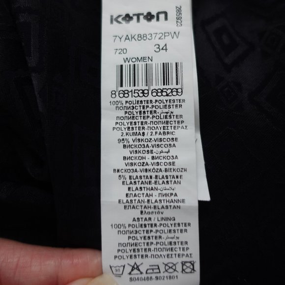 Koton Dark Blue Adjustable Straps Slit Cocktail Dress Size 8 / 34 - Picture 6 of 6